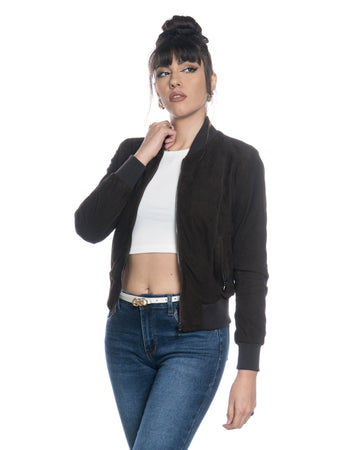 Malesia - Bomber Donna in vera pelle Nabuk