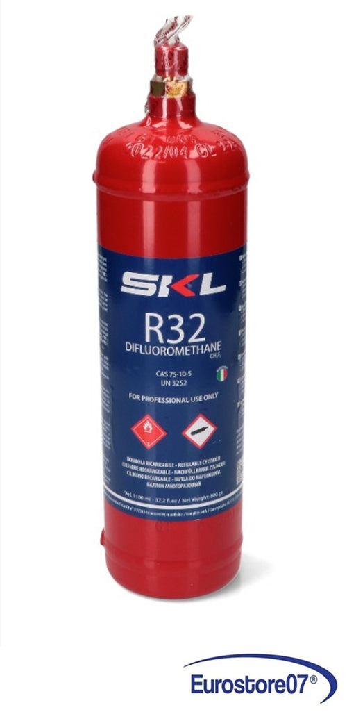 GAS REFRIGERANTE R32 800gr FRIGORIFERI CLIMATIZZATORI Filetto 1/2'' ACME sx.