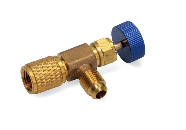 RUBINETTO 1/8'' NPT F X 1/4'' M PER BOMBOLE GAS REFRIGERANTE R134A FRIGORIFERI