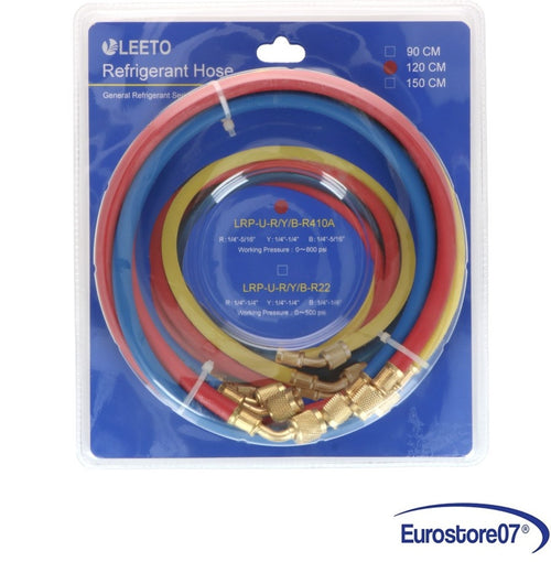 TUBO GAS PER BOMBOLA R410 90 cm . R410a.: 1/4'', 5/16''. Giallo: 1/4''-1/4''