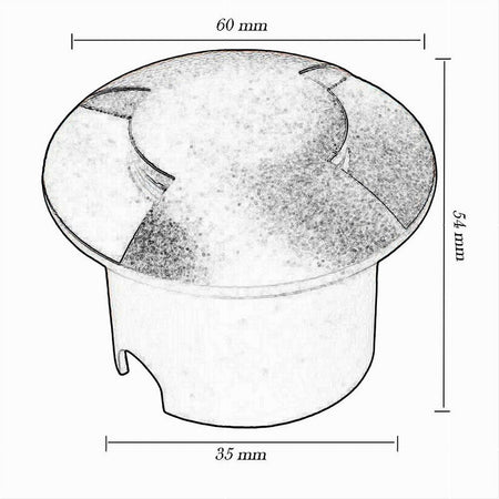 Faretto Calpestabile Led 1w 2 Fasci Luce Lampada Segnapassi Per Esterno Ip67 322