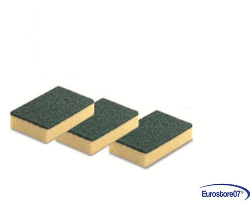 SPUGNA ABRASIVA CON FIBRA VERDE - cm.9x12x2,5h per cucina pz 72