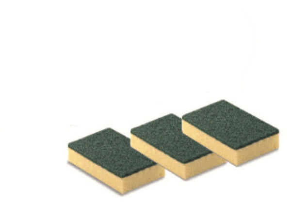 SPUGNA ABRASIVA CON FIBRA VERDE - cm.9x12x2,5h per cucina pz 72