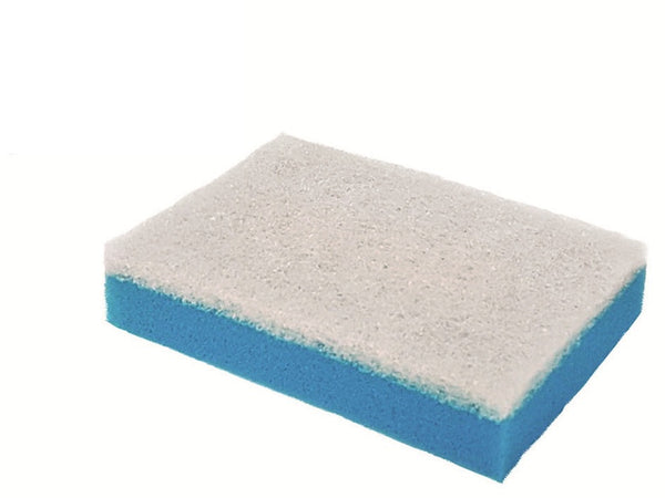 SPUGNA ABRASIVA DOPPIA BLU CON FIBRA BIANCA - cm.11,5x7,5x2,5 pz 20