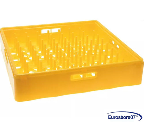 Lavastoviglie lavabicchieri cesto giallo in plastica 500x500x100 mm x 18 piatti