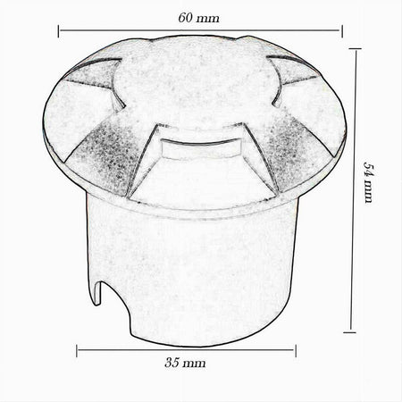 Faretto Calpestabile Led 1w 3 Fasci Luce Lampada Segnapassi Per Esterno Ip67 324