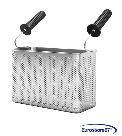 Eurostore07 Cestello cuoci pasta, acciaio inox, 12,8 x 22,8 x 15 cm, 2 manici