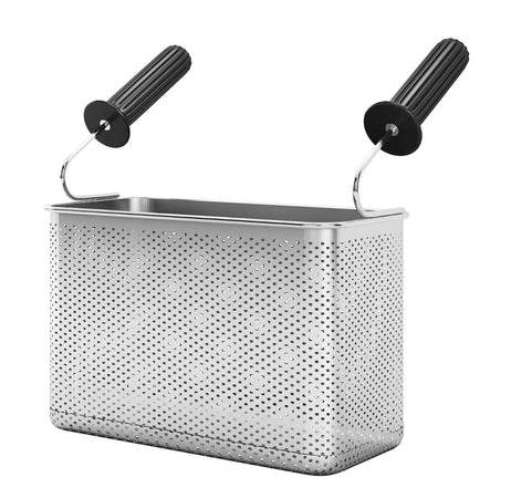 Eurostore07 Cestello cuoci pasta, acciaio inox, 12,8 x 22,8 x 15 cm, 2 manici
