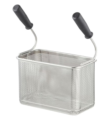 Eurostore07 Cestello cuoci pasta, acciaio inox, 12,8 x 22,8 x 15 cm, 2 manici