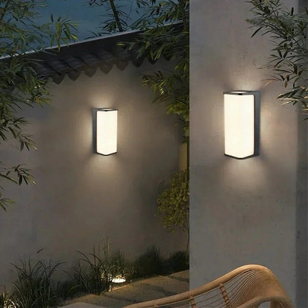 Applique Led Da Esterno Giardino Moderno Lampada Da Muro Nera 10 Watt Ip65 643-n