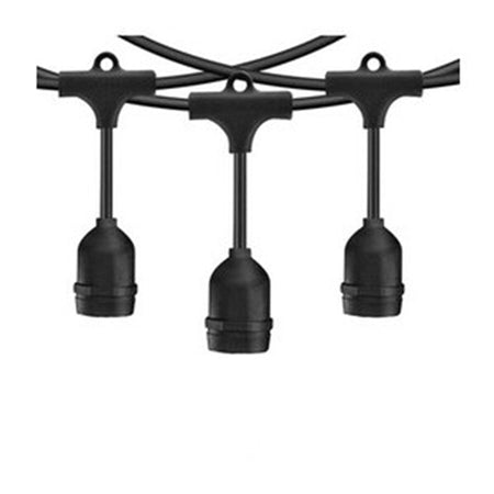 catenaria luci per gazebo ombrellone 10 mt con 10 portalampada neri e 27 cina