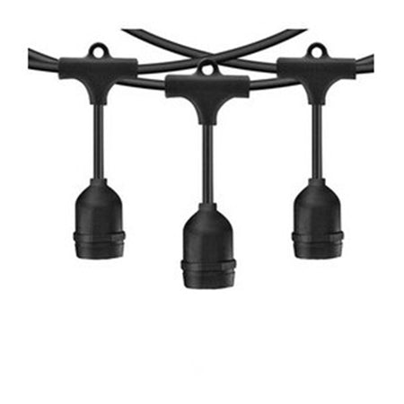 catenaria luci per gazebo ombrellone 10 mt con 10 portalampada neri e 27 cina