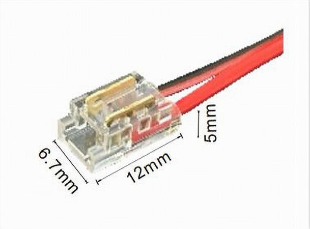 Kit 10pz Connettore Alimentazione Striscia Strip Led 2 Pin 5 Mm Cob Smd Cn5mm-cv