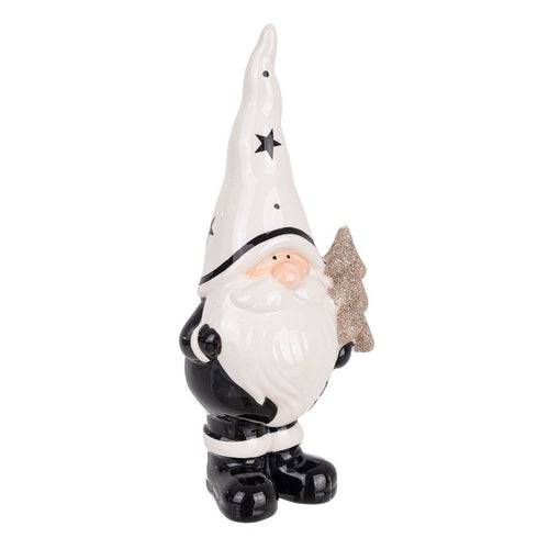 Babbo Natale Balmy colore bianco e nero con pino per decorazione natalizia