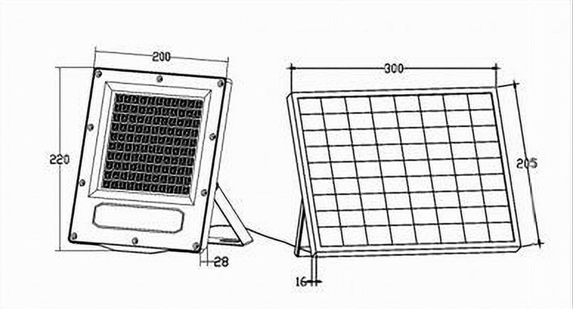 FARETTO PROIETTORE PANNELLO SOLARE LED IP66 100W LUCE 6500K 4000K SFL516-100W-G