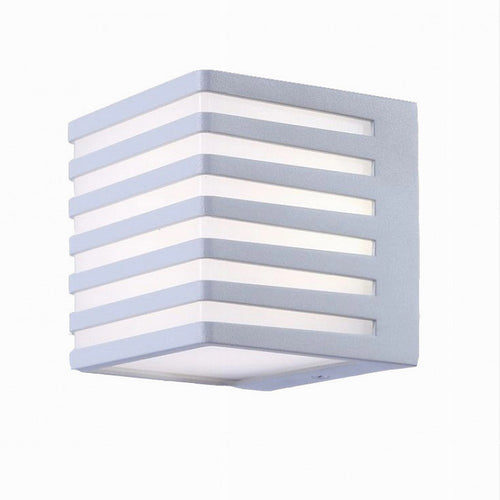 Applique Muro Esterno Led 10w Lampada Decorativa Strisce Cubo Bianco Ip54 B110-b