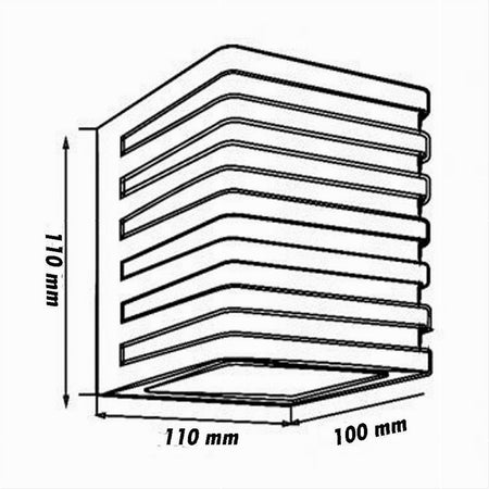 Applique Muro Esterno Led 10w Lampada Decorativa Strisce Cubo Bianco Ip54 B110-b