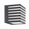 Applique Muro Esterno Led 10w Lampada Decorativa A Strisce Cubo Nero Ip54 B110-n