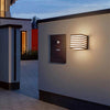 Applique Muro Esterno Led 10w Lampada Decorativa A Strisce Cubo Nero Ip54 B110-n