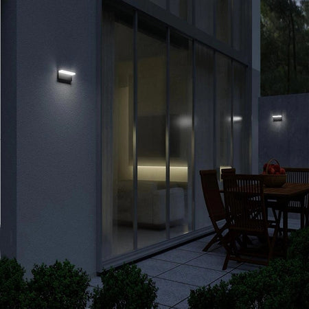 Applique Da Muro Per Esterno Led 10 W Lampada Da Parete Nero Facciata Ip54 B82-n