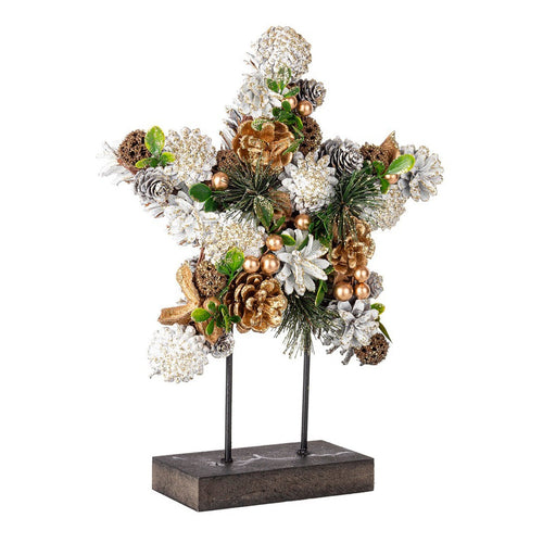 Stella decorativa Martha in PVC e PE base in legno per decorazioni natalizie