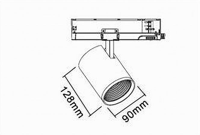 Faretto Led 40 W Per Binario Track Trifase Faro Luce Naturale 4000k Ip20 Pt4-40w