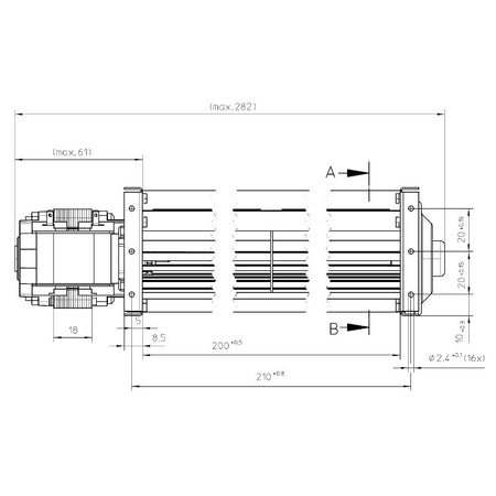 Ventola tangenziale EBM QL4/0020A32-2118LH-460 stufe a pellet 14706078