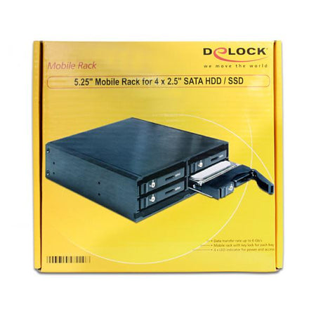 DeLOCK 47220 pannello drive bay Nero (Delock 5.25 Mobile Rack for 4 x 2.5?)
