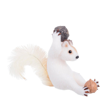 Scoiattolo Alvin in polistirolo colore bianco per decorazione natalizia