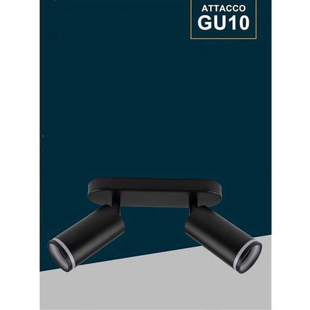 Applique Plafoniera Orientabile Da Soffitto Parete 2 Diffusori Lampada Gu10 Ts-2