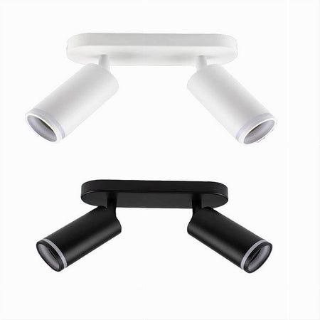 Applique Plafoniera Orientabile Da Soffitto Parete 2 Diffusori Lampada Gu10 Ts-2