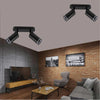 Applique Plafoniera Orientabile Da Soffitto Parete 2 Diffusori Lampada Gu10 Ts-2