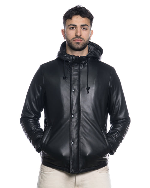Benny - Piumino Uomo Nero in vera pelle Made in Italy