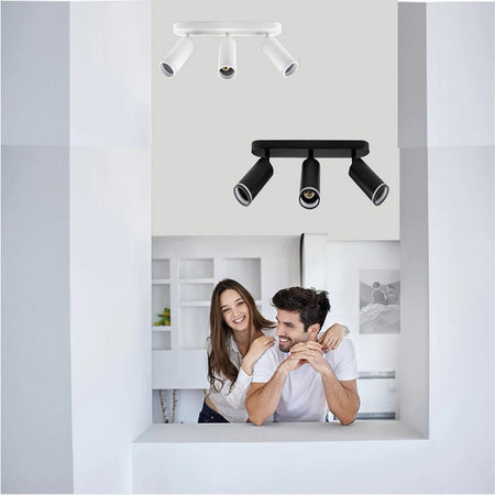 Applique Plafoniera Orientabile Da Soffitto Parete 3 Diffusori Lampada Gu10 Ts-3