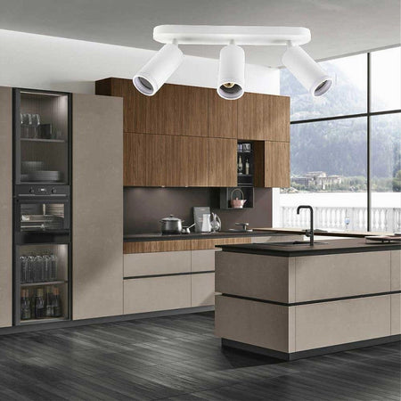 Applique Plafoniera Orientabile Da Soffitto Parete 3 Diffusori Lampada Gu10 Ts-3