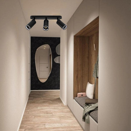Applique Plafoniera Orientabile Da Soffitto Parete 3 Diffusori Lampada Gu10 Ts-3