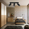Applique Plafoniera Orientabile Da Soffitto Parete 3 Diffusori Lampada Gu10 Ts-3