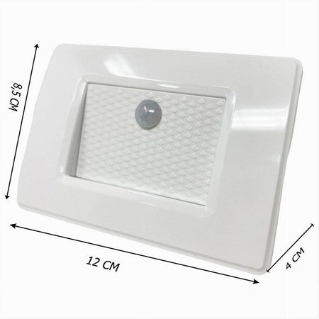 Segnapasso Placca Bianca Muro Sensore Movimento Pir 1,3w Cassetta 503 Xggyd-001b