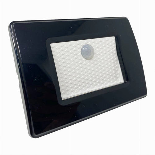 Segnapasso Placca Nera Muro Sensore Movimento Pir 1,3 W Cassetta 503 Xggyd-001n