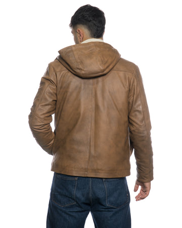 Benny - Piumino Uomo Cuoio in vera pelle Made in Italy