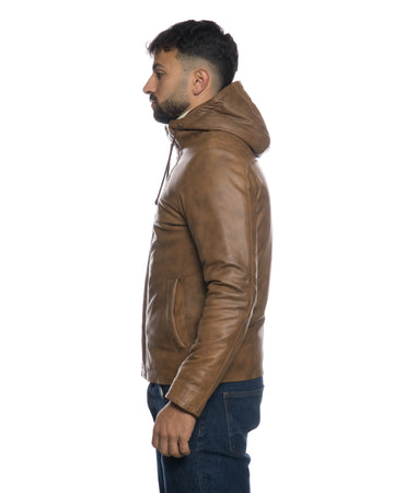 Benny - Piumino Uomo Cuoio in vera pelle Made in Italy