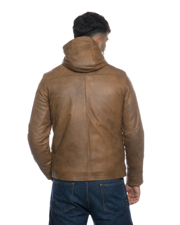 Benny - Piumino Uomo Cuoio in vera pelle Made in Italy