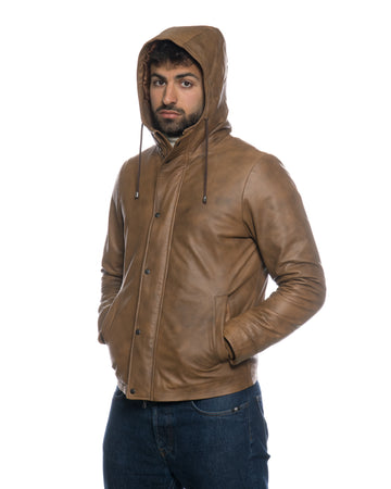 Benny - Piumino Uomo Cuoio in vera pelle Made in Italy