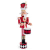 Soldatino natalizio in metallo con cappello e tamburo color rosso decorativo natalizio 155 cm