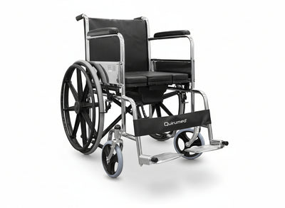 Sedia a rotelle pieghevole in acciaio con WC