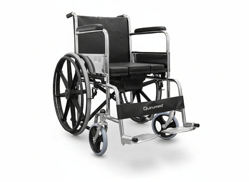 Sedia a rotelle pieghevole in acciaio con WC