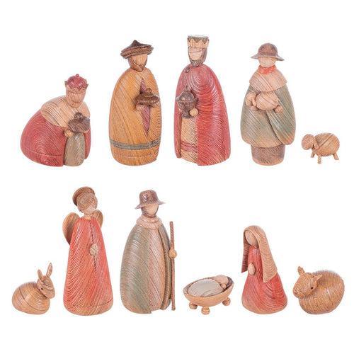 Natività con 3 Re magi, angelo e pastore in resina statue per presepe 11 pz