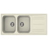 Smeg Lavello Reversibile Due Vasche E Gocciolatoio Panna Lz116p