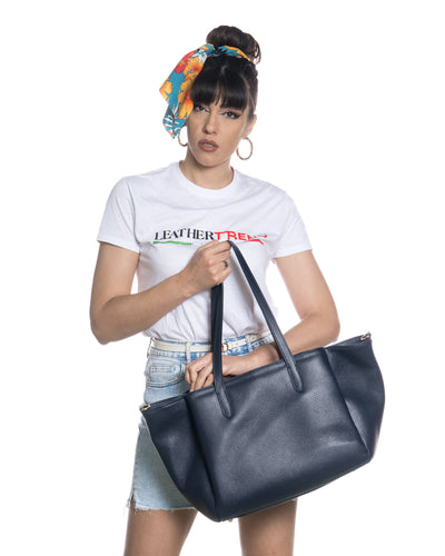 Reda - Borsa da Donna Blu In Vera Pelle