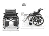 Sedia a rotelle con larghezza speciale 56 cm. Acciaio